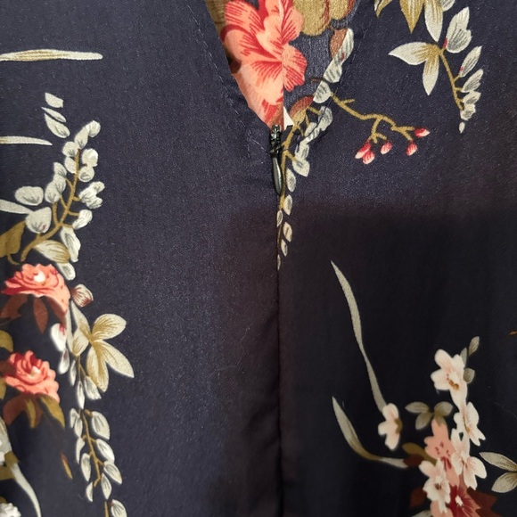 Shein Floral Print Tie Back Belted Maxi Dress Navy Blue women’s size small - Picture 11 of 15